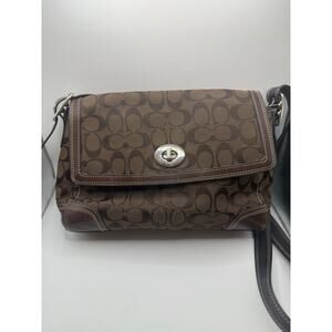 Coach Signature Brown Monogram Crossbody Bag